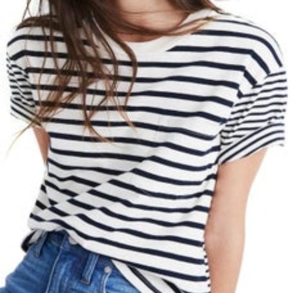 Madewell Stripe Side-Tie Tee size S NWOT - Picture 7 of 7